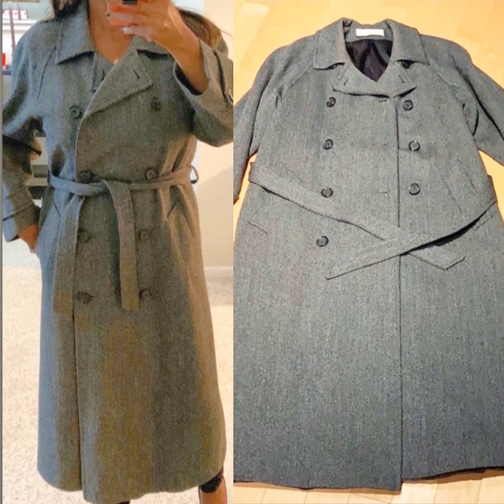 Vintage Jones New York 100% Wool Trench Coat